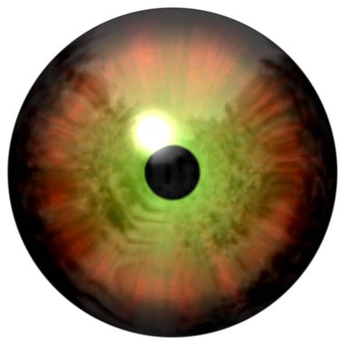 Pürüzsüz turuncu göz. Hayvan büyük öğrenci ve karanlık retina 3d göz