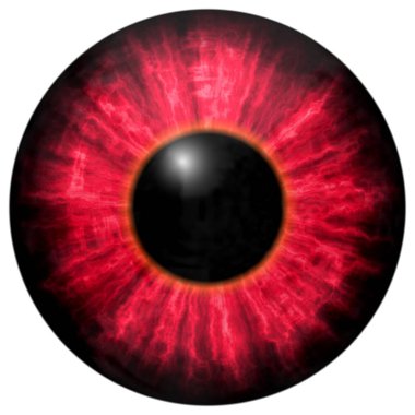 Isolated red circle eye. Big eye with striped iris and dark pupil. clipart