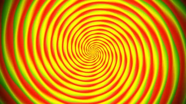 Ilustración abstracta animada de espirales de colores brillantes girando sobre fondo blanco. Animación colorida, bucle sin costuras . — Vídeo de stock