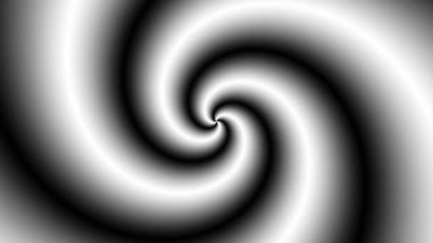 Animerade abstrakt illustration av svarta och vita spiraler roterande. Svart och vitt animation, sömlös loop. — Stockvideo