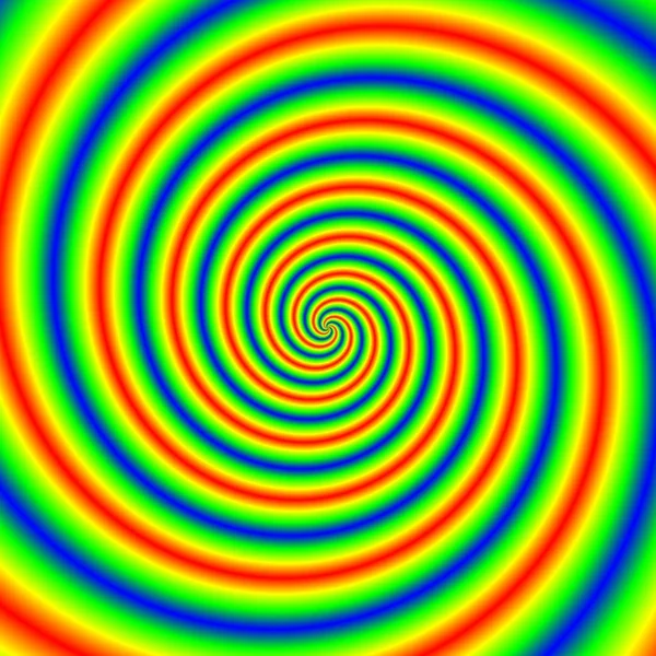 Abstract illustration of bright colorful spirals rotating on white — Stock Photo, Image