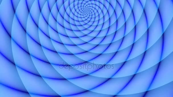 Blå hälften av strålar sfär. Animerade abstrakt illustration av ljusa blå cyan spiraler roterande på vit bakgrund. Färgglada animation, sömlös loop. — Stockvideo
