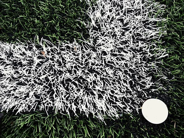 Fußball-Spielecke auf beheiztem Kunstrasen — Stockfoto