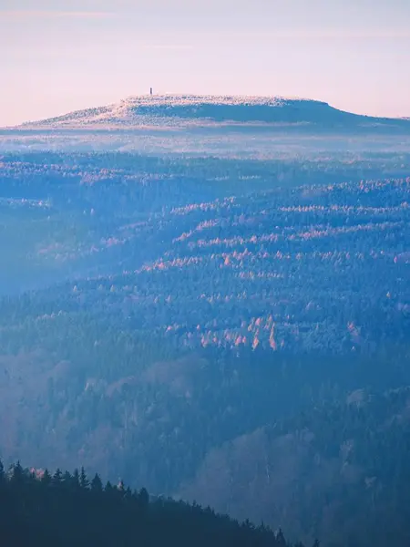 Pohled na siluetu hor na západ, národní park — Stock fotografie