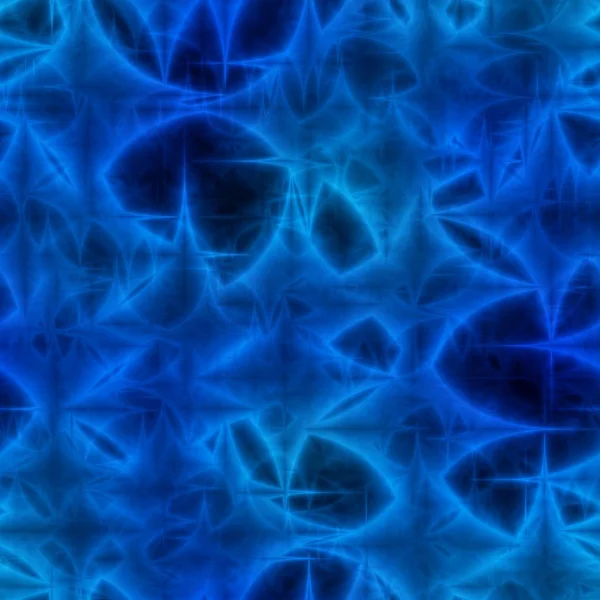 Azul escuro brilho neon ornamento spiky no fundo . — Fotografia de Stock