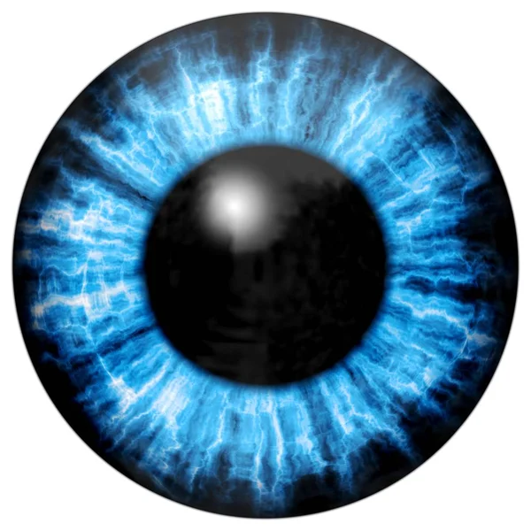 Illustrazione dell'iride oculare blu, riflessione della luce . — Foto Stock