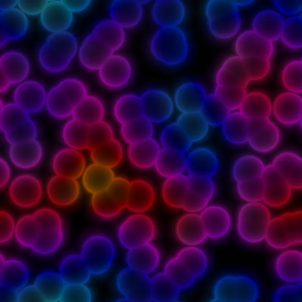 Moltiplicando i batteri tossici rossi e blu brillante in acqua sporca — Foto Stock