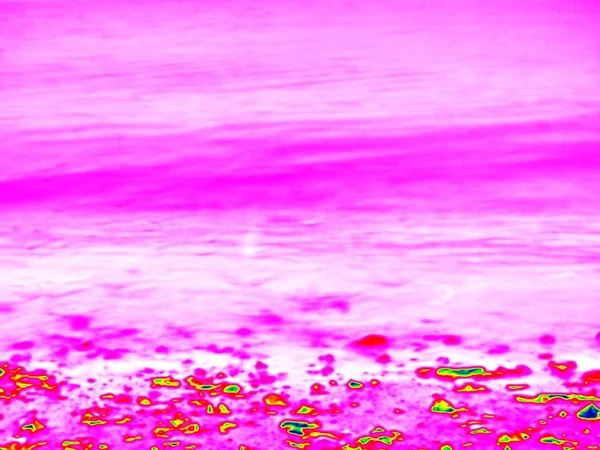 Infra. . Stony ocean beach with big boulders. Thermography effect. — Stock Photo, Image