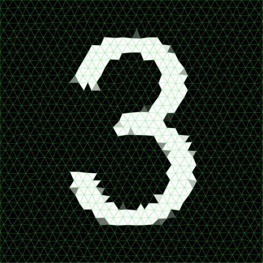 Düşük Poli. Düşük Poli alfabe koleksiyonu. Sayı ağacı