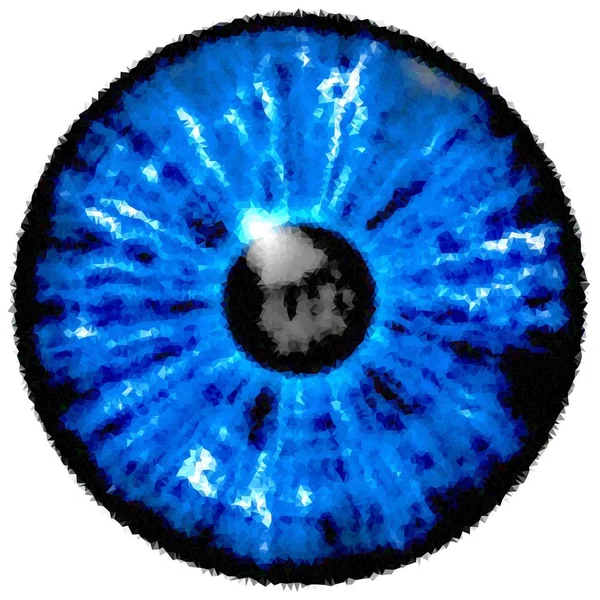 Polivinílico bajo. Ilustración del iris del ojo azul, reflejo de la luz . —  Fotos de Stock