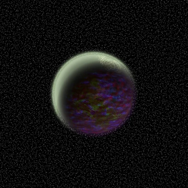 未知の惑星を失った宇宙の遠くの隅に。輝く大気を持つ惑星 — ストック写真