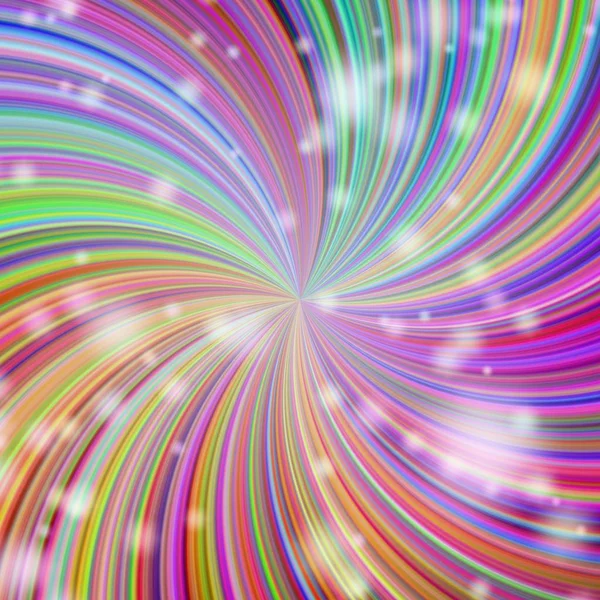 エレガントな星は、虹の色のボールをクルクル回します。イラスト。明るい抽象的な背景 — ストック写真