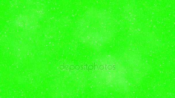 Fallender Schnee grüner Bildschirm — Stockvideo