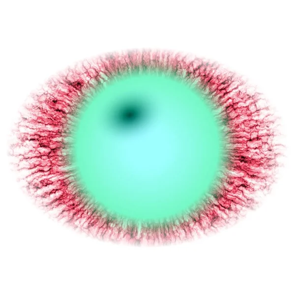 Rentgen photo. Isolated elliptic animal red eye with large pupil and bright retina. — Stock Photo, Image