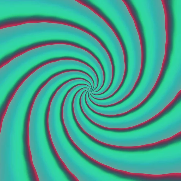 Green blue psychedelic whirl. Turning of crazy propeller. — Stock Photo, Image