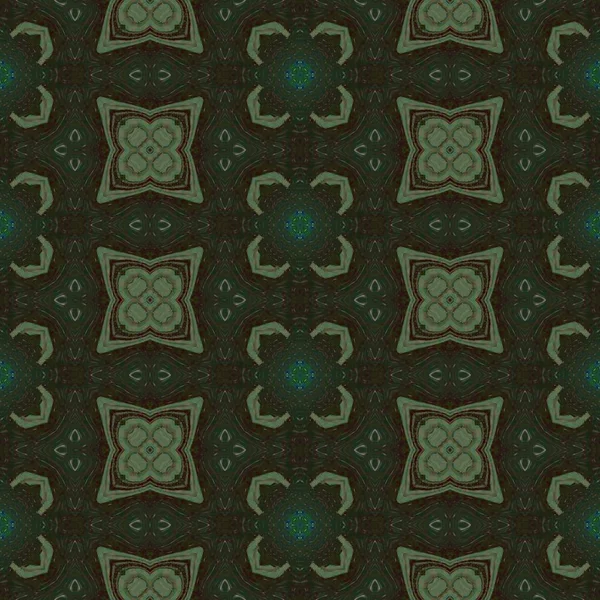 Old oriental ornament. White and golden pattern on green roughness background — Stock Photo, Image