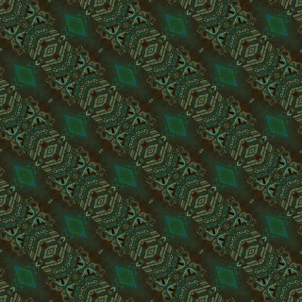 Oude oosterse sieraad. Witte en gouden patroon op groene ruwheid achtergrond — Stockfoto