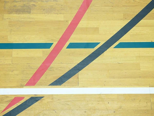 Basketball hall indoor wood parquet field room. Empty hall