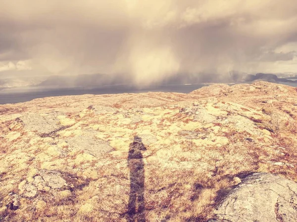 Picturesque Norway sea landscape, aerialview from mountain peak. — Stock Photo, Image