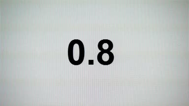 Ayrıntılı Lcd ekranda dijital geri sayım. Siyah sayılar bir ondalık basamak ile.