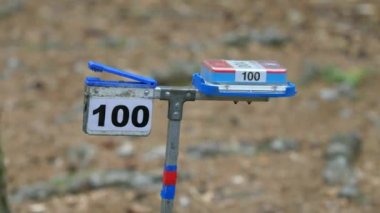 Kontrol noktası sembolü. Orman koşusu yarış döngüsü kontrol noktası ile işaretlendi