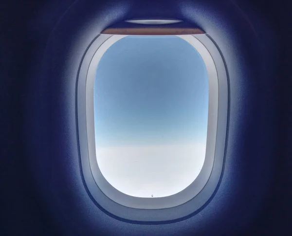 航空旅行的概念形象 飞机窗台模拟 — 图库照片