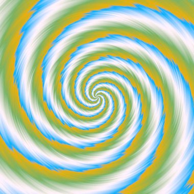 Yeşil mavi retro psychedelic koşuşturma. Deli pervanesinin dönüm. 