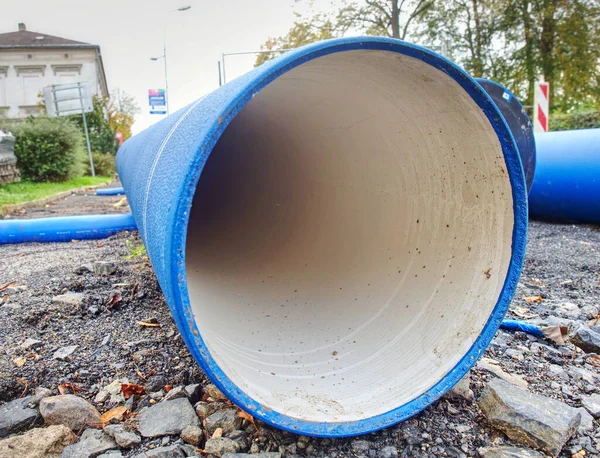 Hdpe Wasserrohr Großer Durchmesser Vorbereitet Für Den Einsatz Unter Dem — Stockfoto