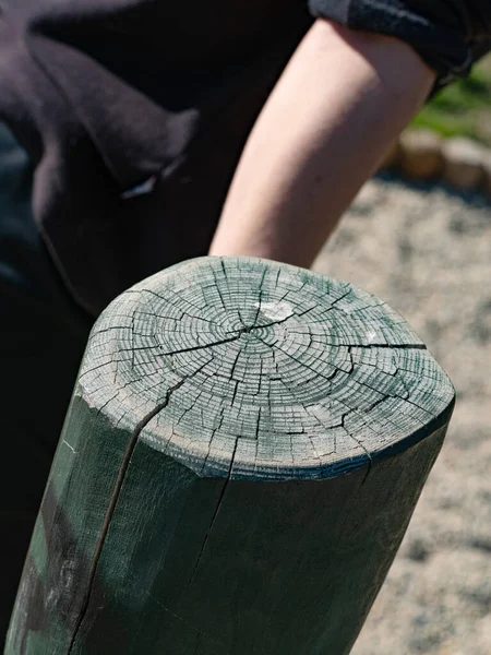 Stumps Green Park Aire Jeux Pour Enfants Active Marcher Sur — Photo