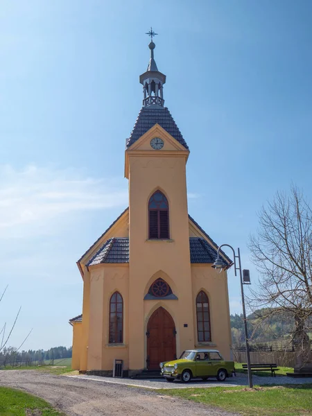 Hermanice Podjestedi República Checa Abril 2020 Iglesia San Antonio Con —  Fotos de Stock