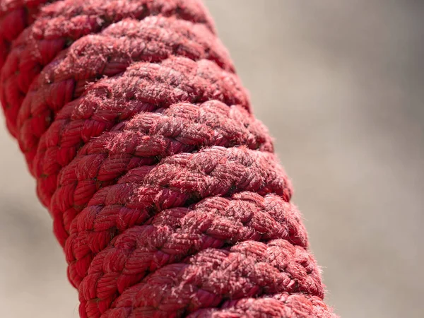 Repet Till Båten Låg Form Spiral Tjockt Svart Rep Vridet — Stockfoto