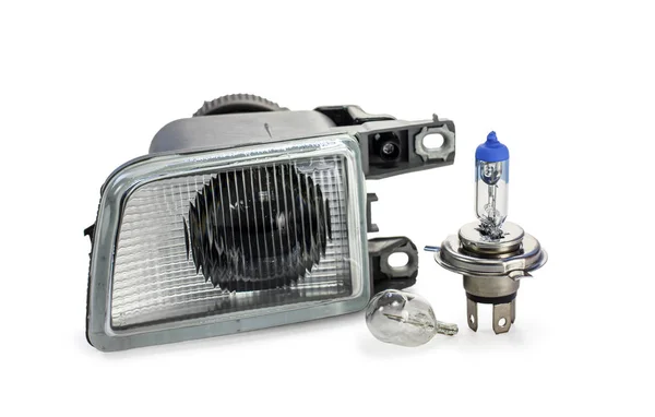 Fog light. xenon and halogen lamps. Automotive light bulbs. — ストック写真