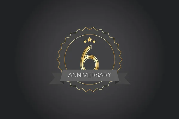 Years Anniversary Design Logotype Golden Stylized Modern Black Background Celebration — Stock Vector