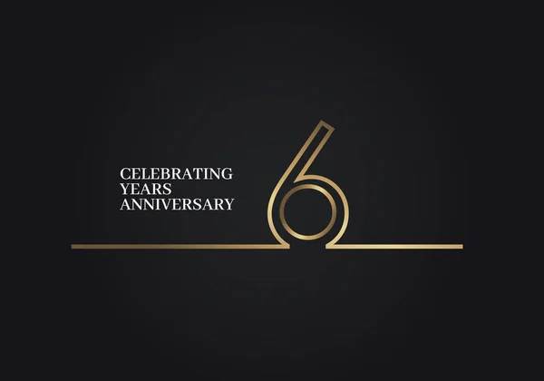 Years Anniversary Logotype Golden Colored Font Numbers Made One Connected — Wektor stockowy