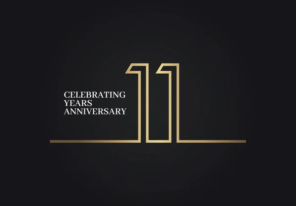 Logotipo Del Aniversario Años Con Números Fuente Color Dorado Hechos — Archivo Imágenes Vectoriales