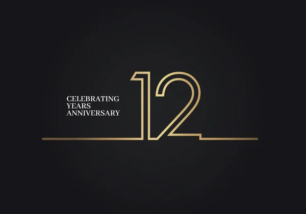 Logotipo Del Aniversario Años Con Números Fuente Color Dorado Hechos — Archivo Imágenes Vectoriales