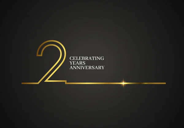 Years Anniversary Logotípus Arany Színű Betűtípussal Egy Összekötött Vonalból Elszigetelt — Stock Vector