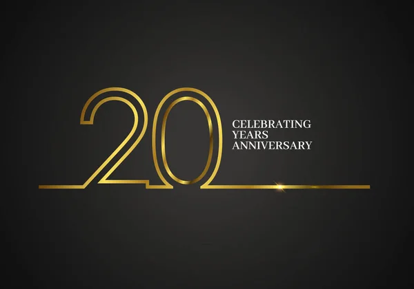 Years Anniversary Logotype Golden Colored Font Numbers Made One Connected — Stockový vektor