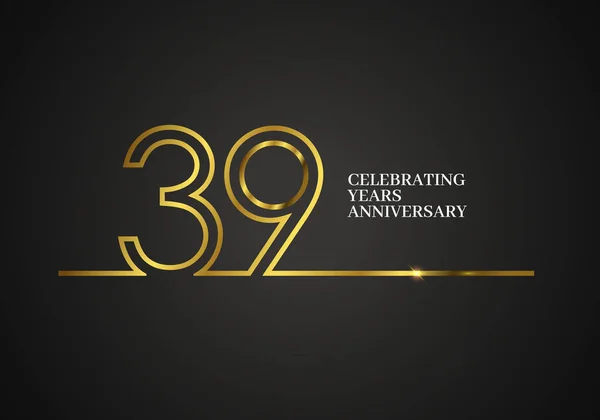 Years Anniversary Logotype Golden Colored Font Numbers Made One Connected — Stockový vektor