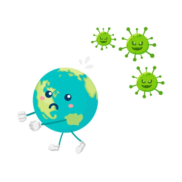 World Coronavirus Corona Вірус Атакує Концепцію Світ Земля Поставили Маску — стоковий вектор