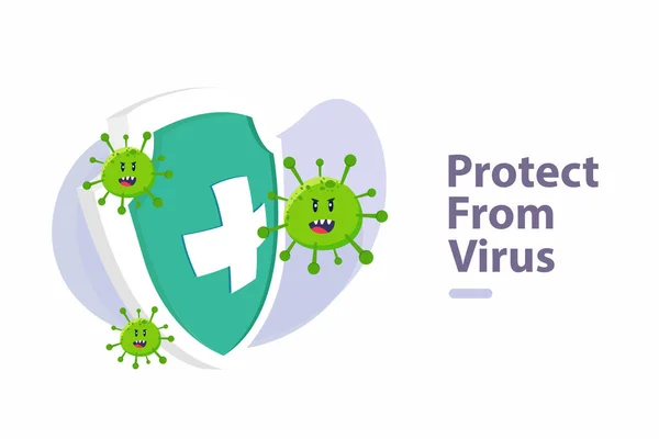 Proteger Del Virus Proteger Del Concepto Virus Covid Coronavirus Luchar — Vector de stock