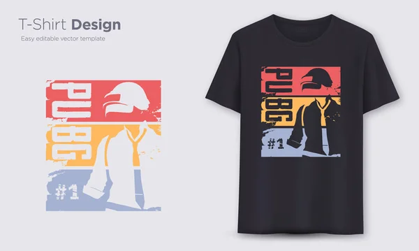 Żołnierzu Stylowy Shirt Odzież Nowoczesny Design Typografia Druk Ilustracja Wektor — Wektor stockowy