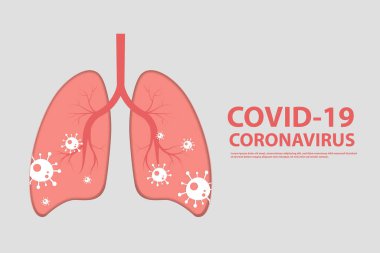 Covid19 veya Coronavirus. İnsan ciğerleri. Pandemik sağlık riski, bağışıklık bilimi, virüs bilimi, kağıt kesiği konsepti..