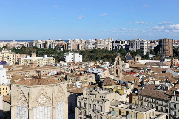 Valência Espanha Vista Aérea Valência Espanha Céu Colorido Nublado — Fotografia de Stock