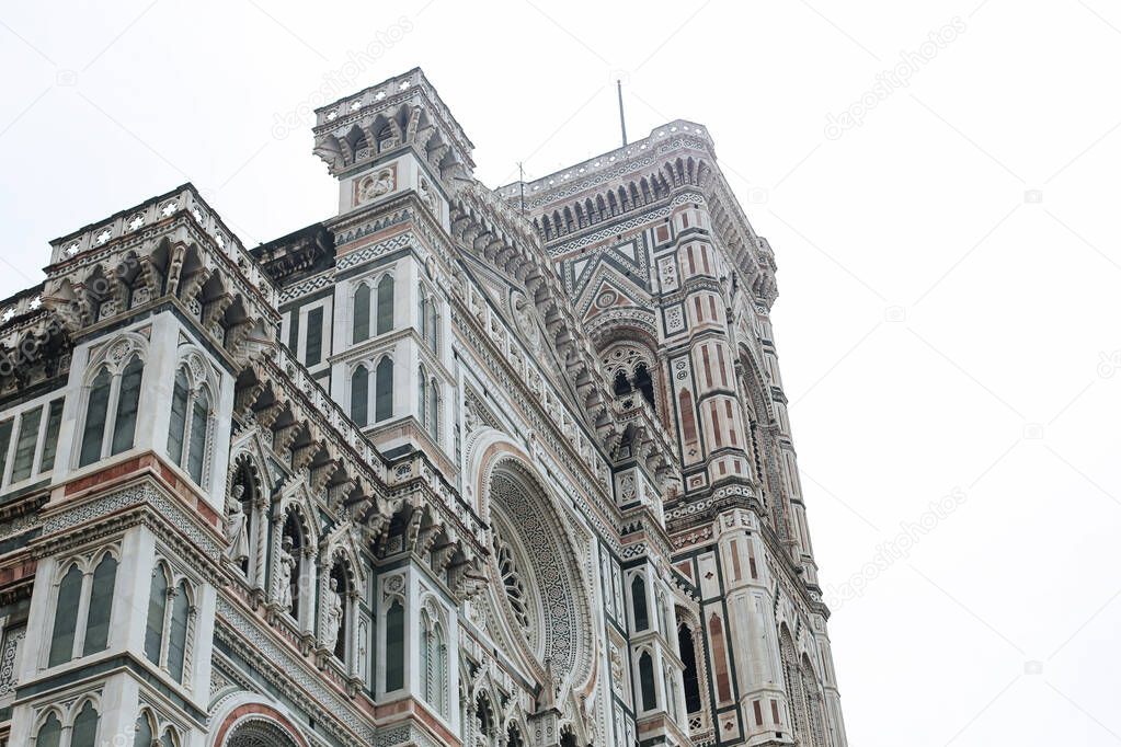 The Basilica Saint Mary of the Flower(Basilica Santa Maria del Fiore) and Baptistery of St.John in the Piazza del Duomo, Florence, Italy