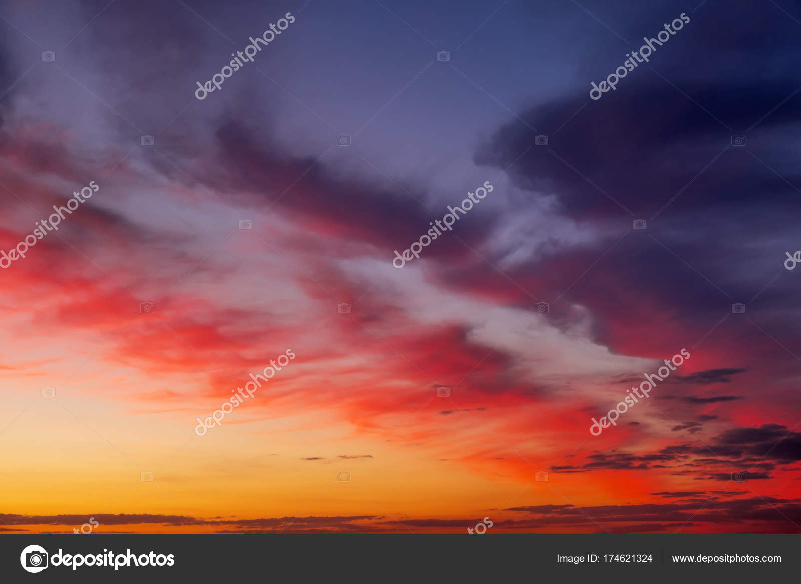 Ciel Coucher Soleil Couleurs Fougueux Orange Rouge Beau Fond