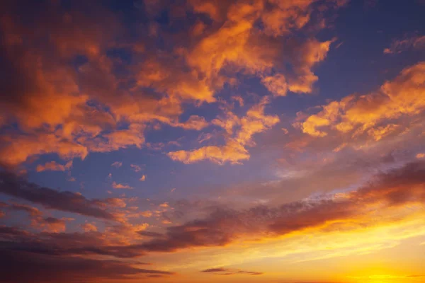 Fiery Orange Red Colors Sunset Sky Beautiful Background — Stock Photo, Image