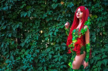 Seksi süper kahraman kadın Cosplay karakter portresi