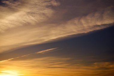 Beautiful fiery sunset sky as abstract background. 