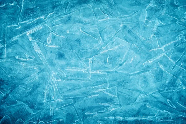 Fundo do gelo frio azul do inverno. Textura da superfície congelada. F — Fotografia de Stock